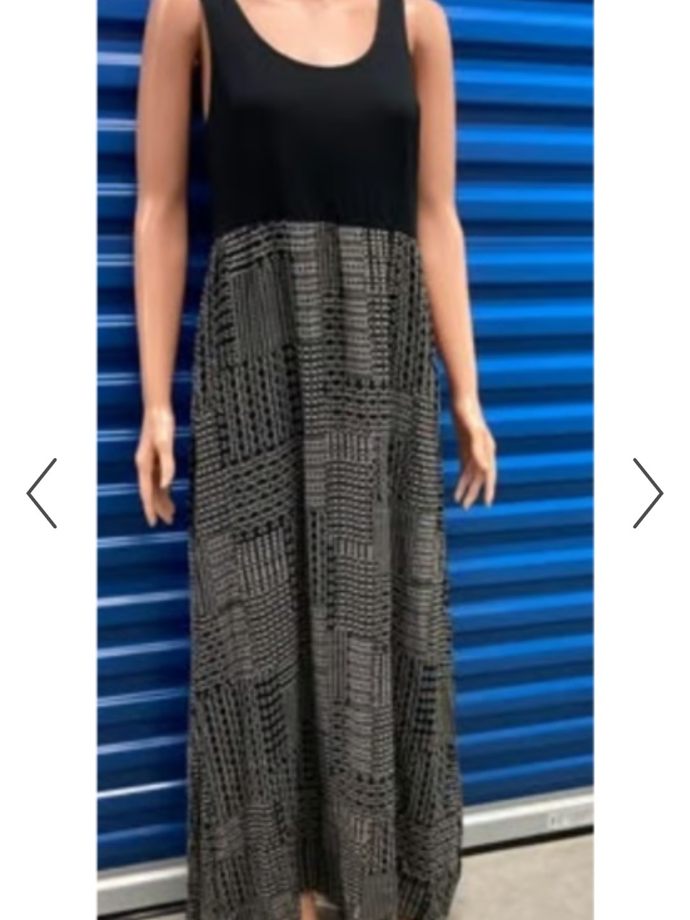 Mudd Black & Gray Patterned Sleeveless Maxi Dress